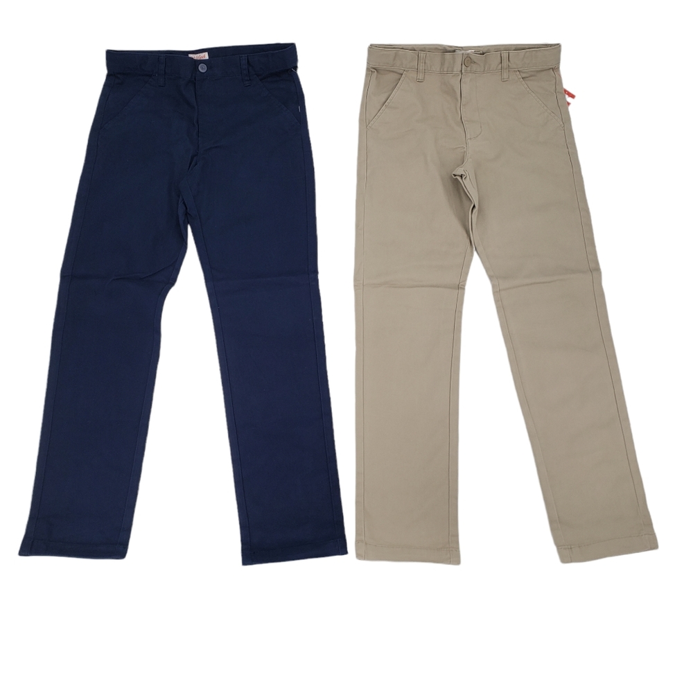 NWT Cat & Jack Boys School Uniform Pants Size 16 - Two Pack Blue And Khaki